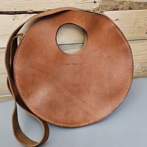Honeymouth Brown Circle Handbag Leather Purse